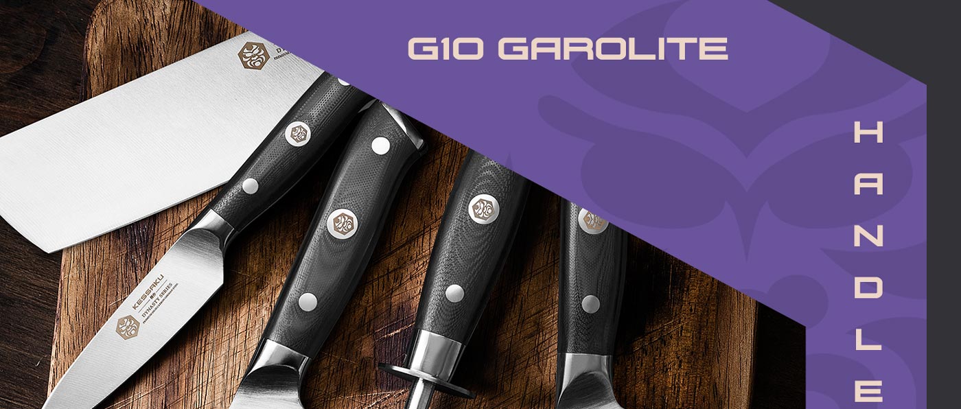 Kessaku Dynasty Series Knives are made with military-grade G10 handles.