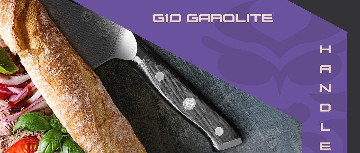 Kessaku Dynasty Series Knives are made with military-grade G10 handles.