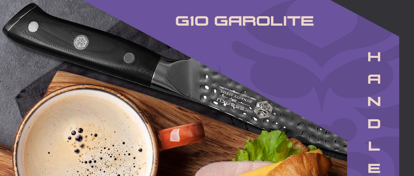 Kessaku Dynasty Series Knives are made with military-grade G10 handles.