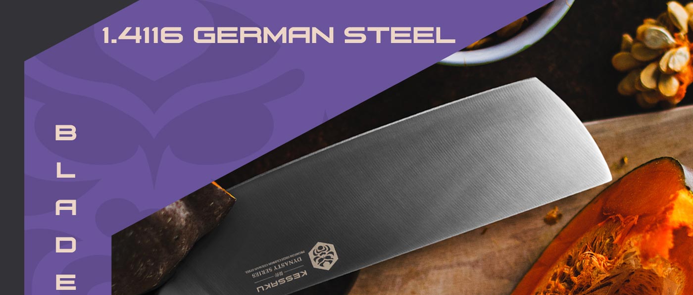 Kessaku Dynasty Series Knives are made with carbon stainless 1.4116 German steel.