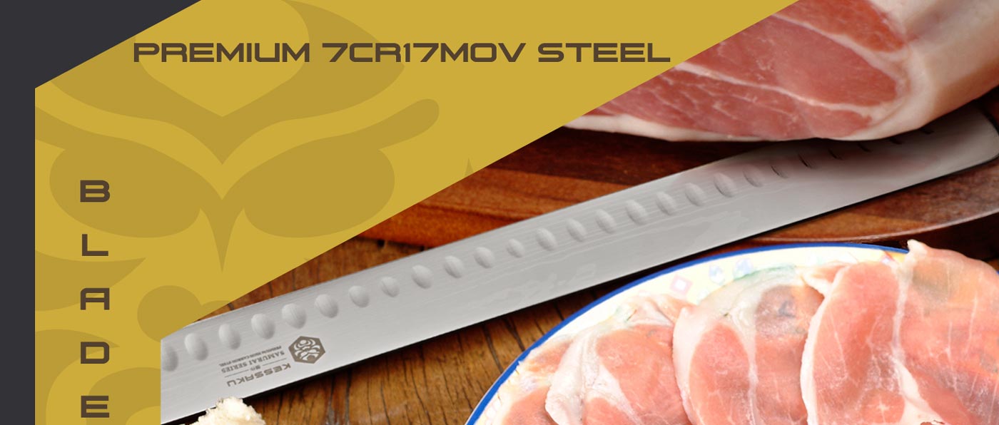 Kessaku Samurai Series Knives are made with premium 7Cr17MoV high carbon stainless steel.