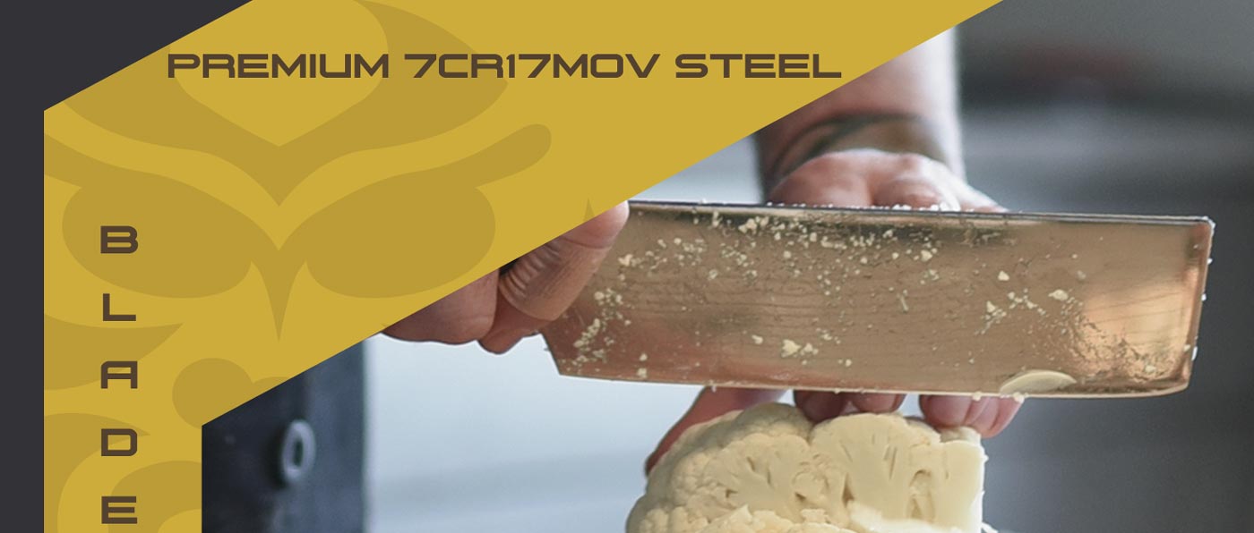 Kessaku Samurai Series Knives are made with premium 7Cr17MoV high carbon stainless steel.