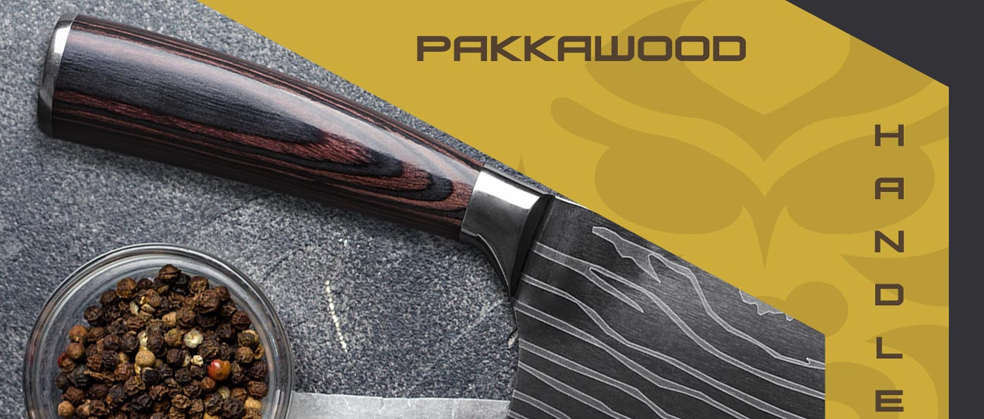 Kessaku Samurai Series Knives are made with durable, mirror-polished pakkawood handles.