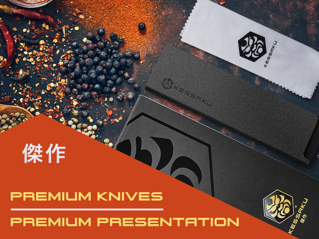 Includes a premium gift box, blade guard and polishing cloth