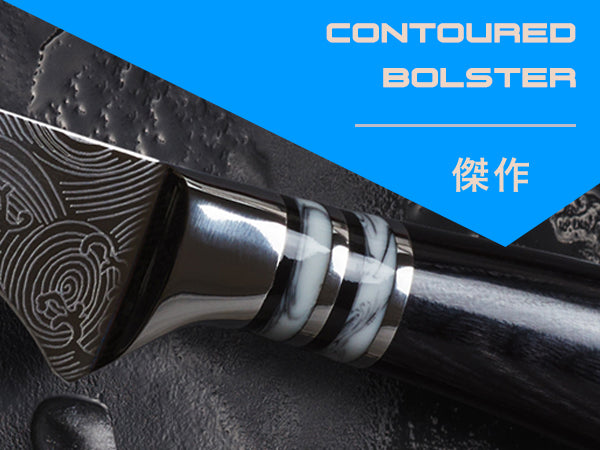 Includes a contoured bolster for a comfortable pinch grip.