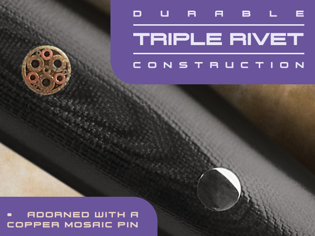 Damascus Dynasty knives feature durable triple rivet construction