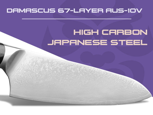 The Damascus Dynasty Series features high carbon AUS-10v Japanese steel.