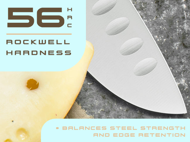Senshi Series Knives have a Rockwell Hardness rating of 56 HRC.