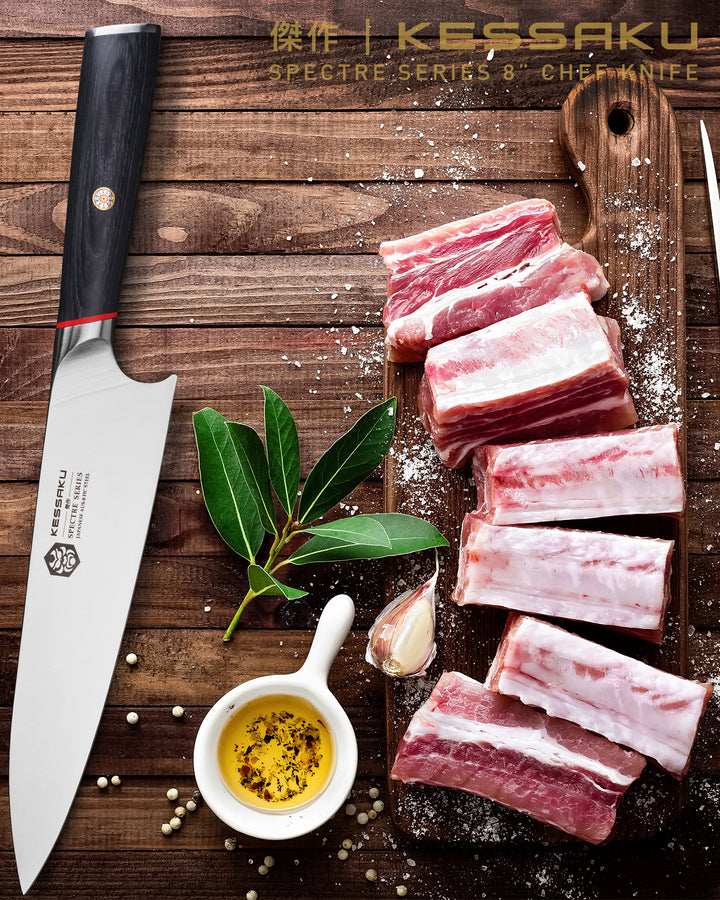 Kessaku Knife Set - 8" Chef's Knife and 4" Paring Knife - Spectre Series