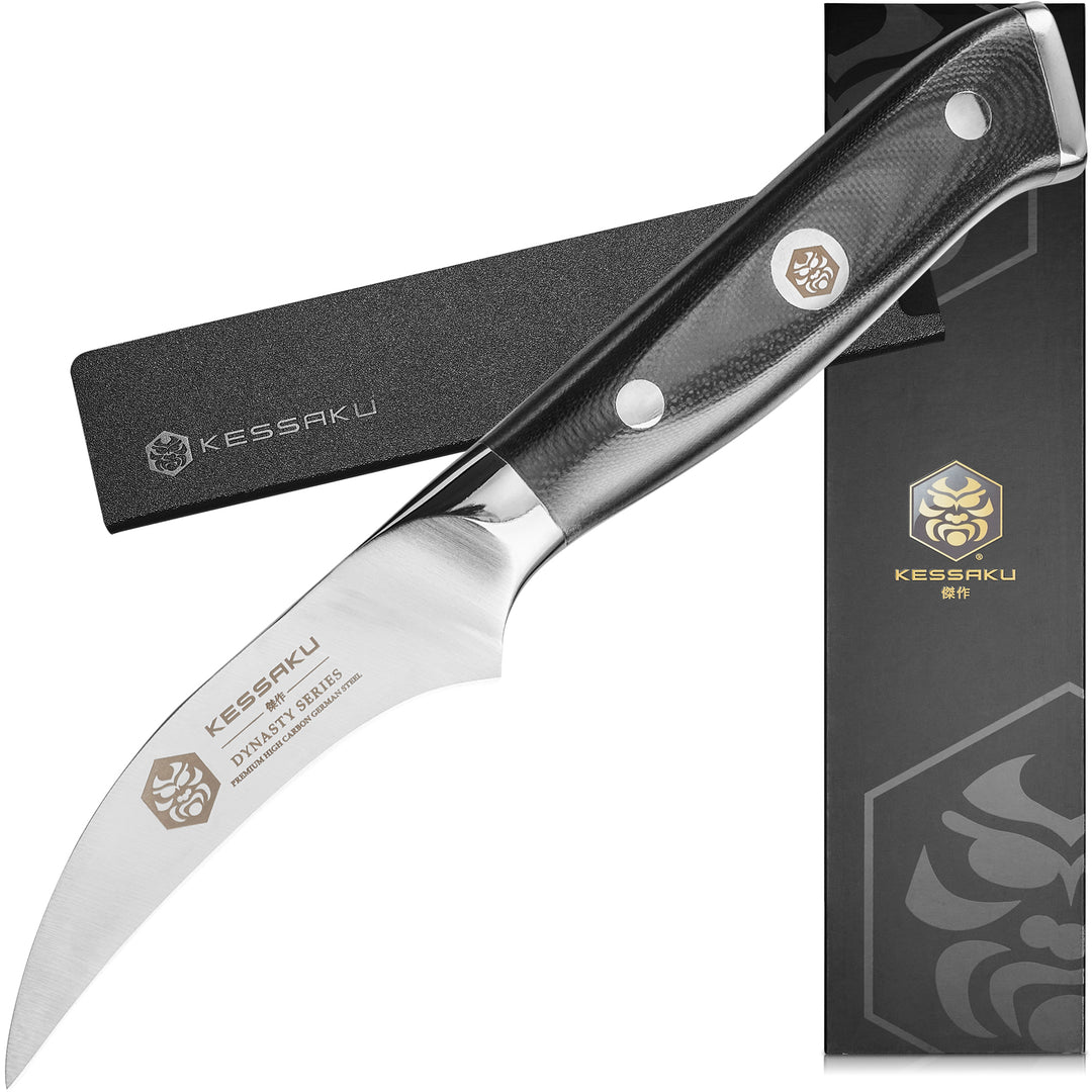 The Kessaku Bird's Beak Tourne Paring Knife with Knife Sheath and Gift Box - Main