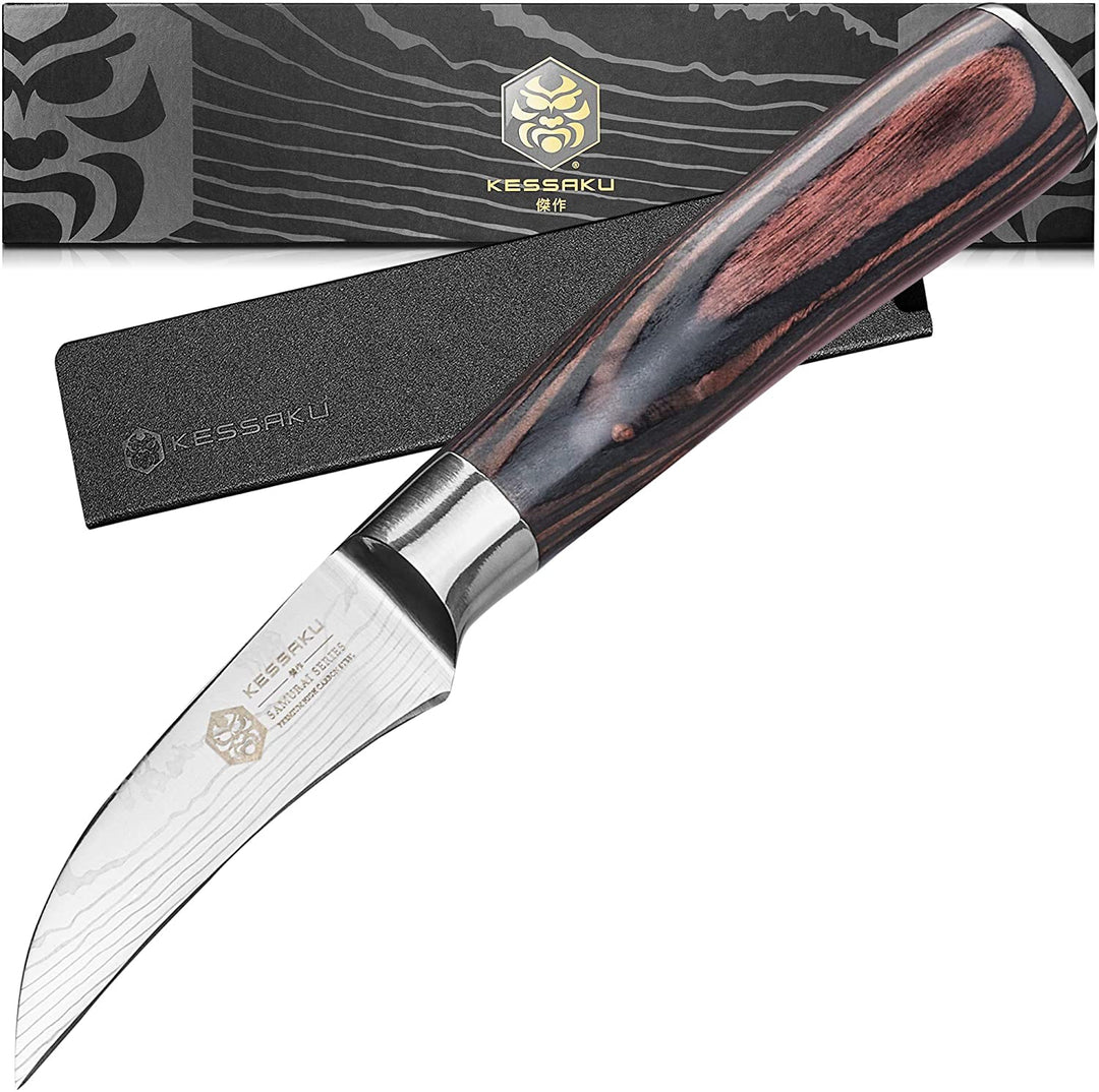 The Kessaku Samurai Series Bird's Beak Tourne Paring Knife with Knife Sheath and Gift Box - Main