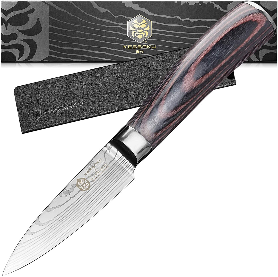 The Kessaku Samurai Paring Knife with knife sheath and gift box - Main