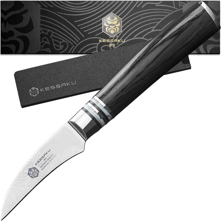 The Kessaku Ronin Series Bird's Beak Tourne Paring Knife with knife sheath and gift box - Main