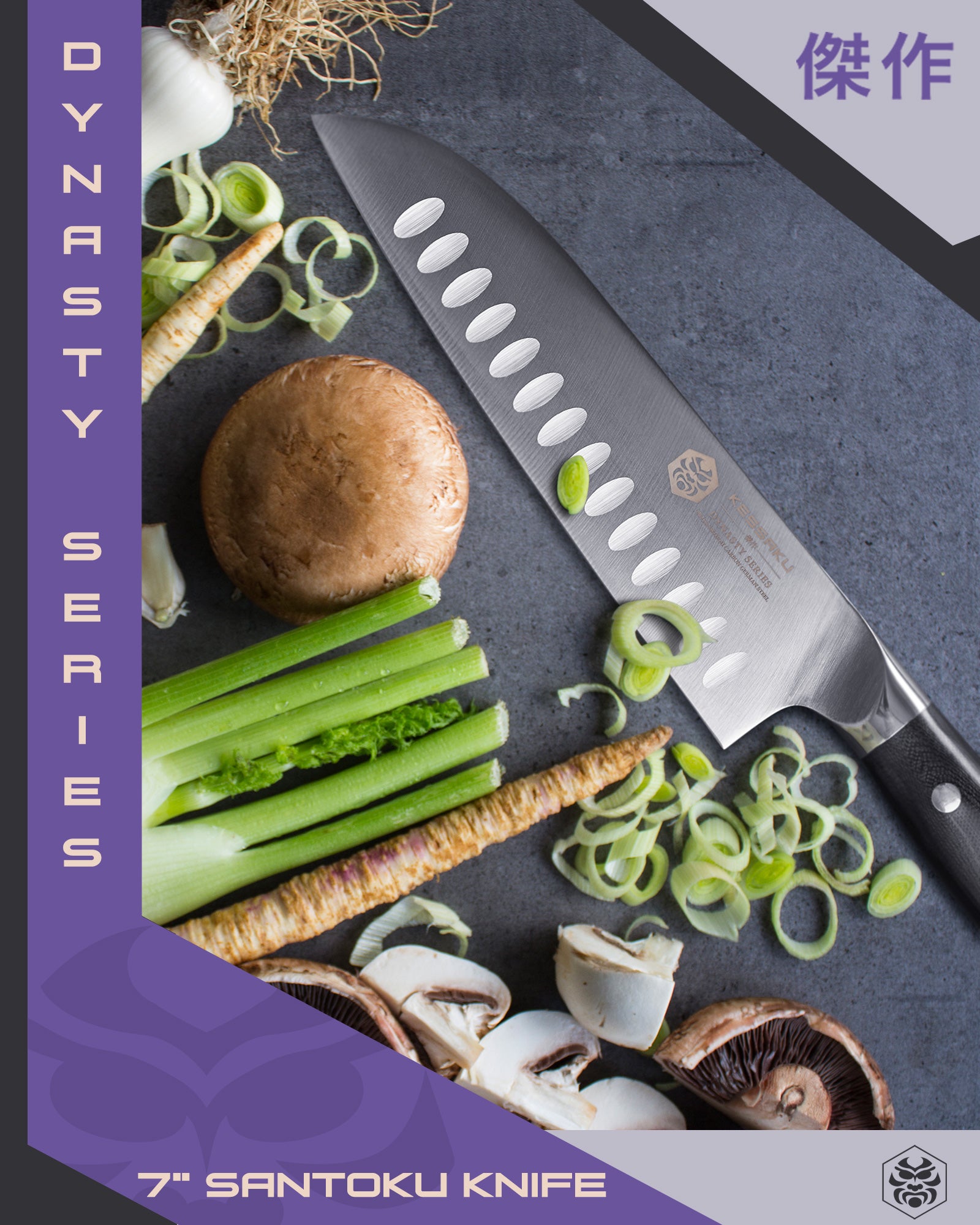 The Dynasty Santoku after slicing celery
