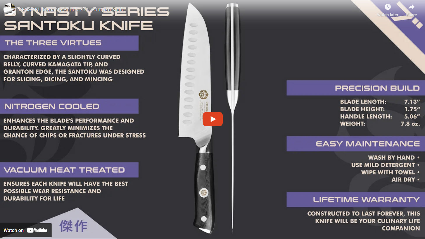 Dynasty Santoku Knife video overview