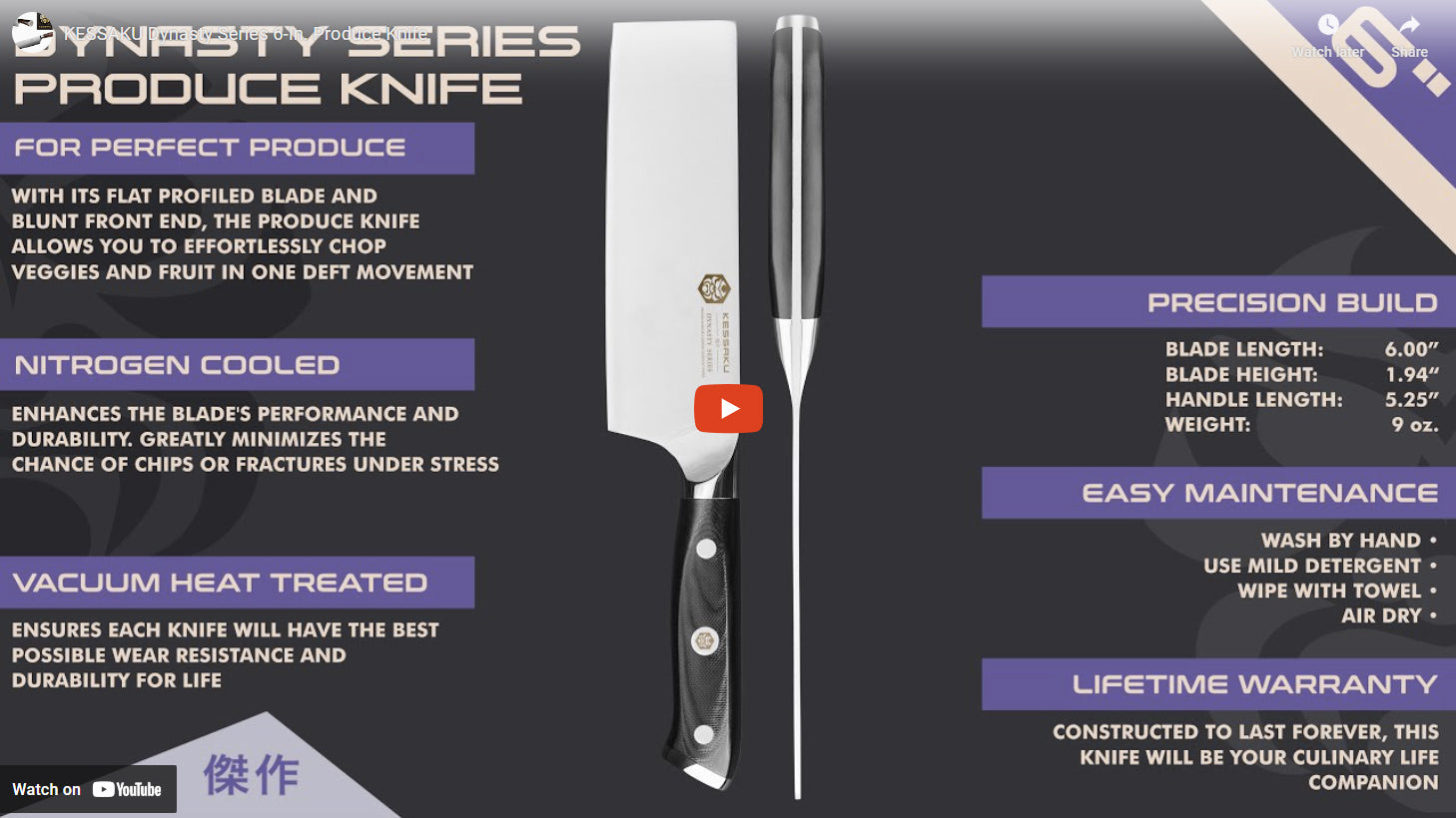 Dynasty Produce Knife video overview
