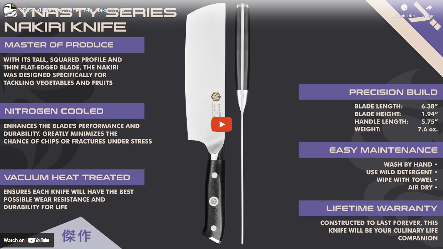 Dynasty Nakiri Knife video overview