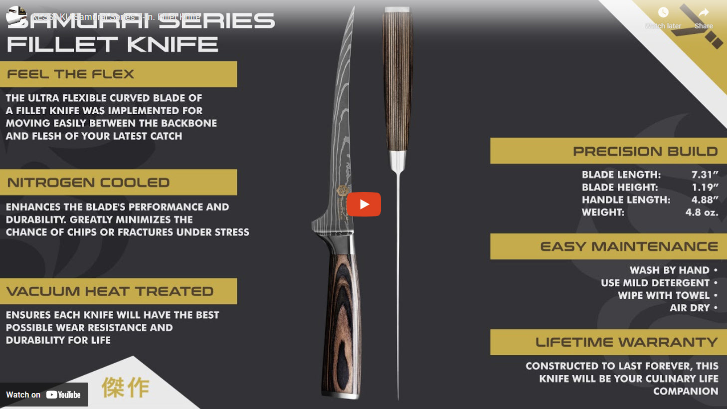 Samurai Fillet Knife video overview