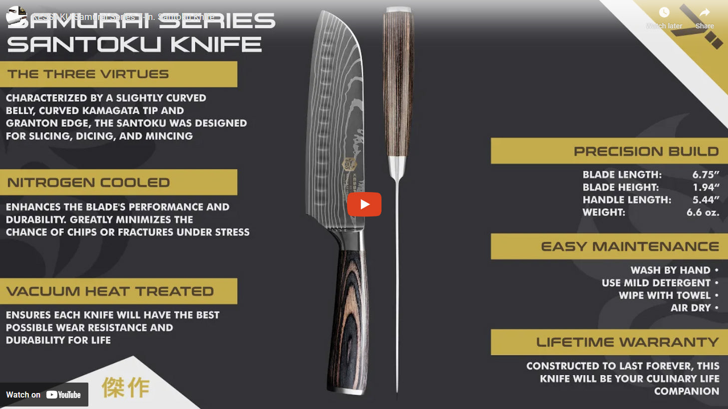 Samurai Santoku Knife video overview