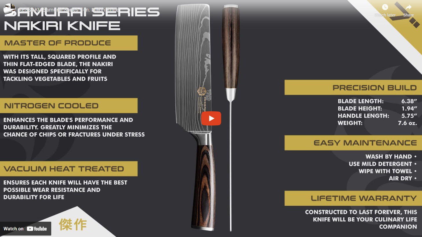 Samurai Nakiri Knife video overview