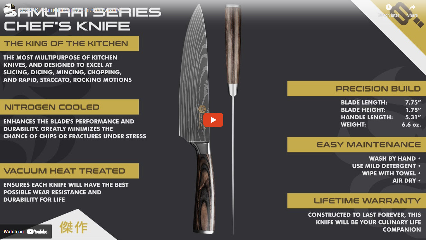 Samurai Chef's Knife video overview