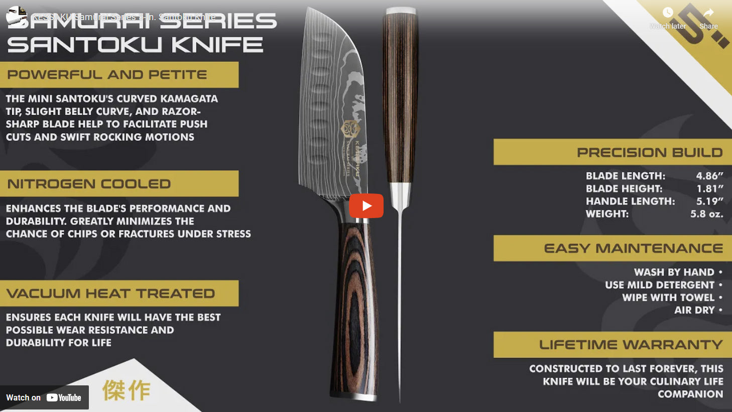 Samurai Mini Santoku Knife video overview