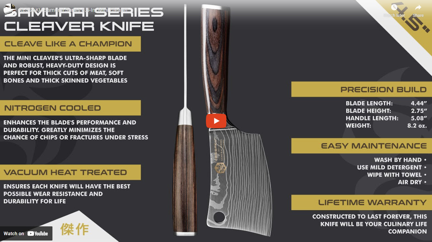 Samurai Mini Cleaver Knife video overview