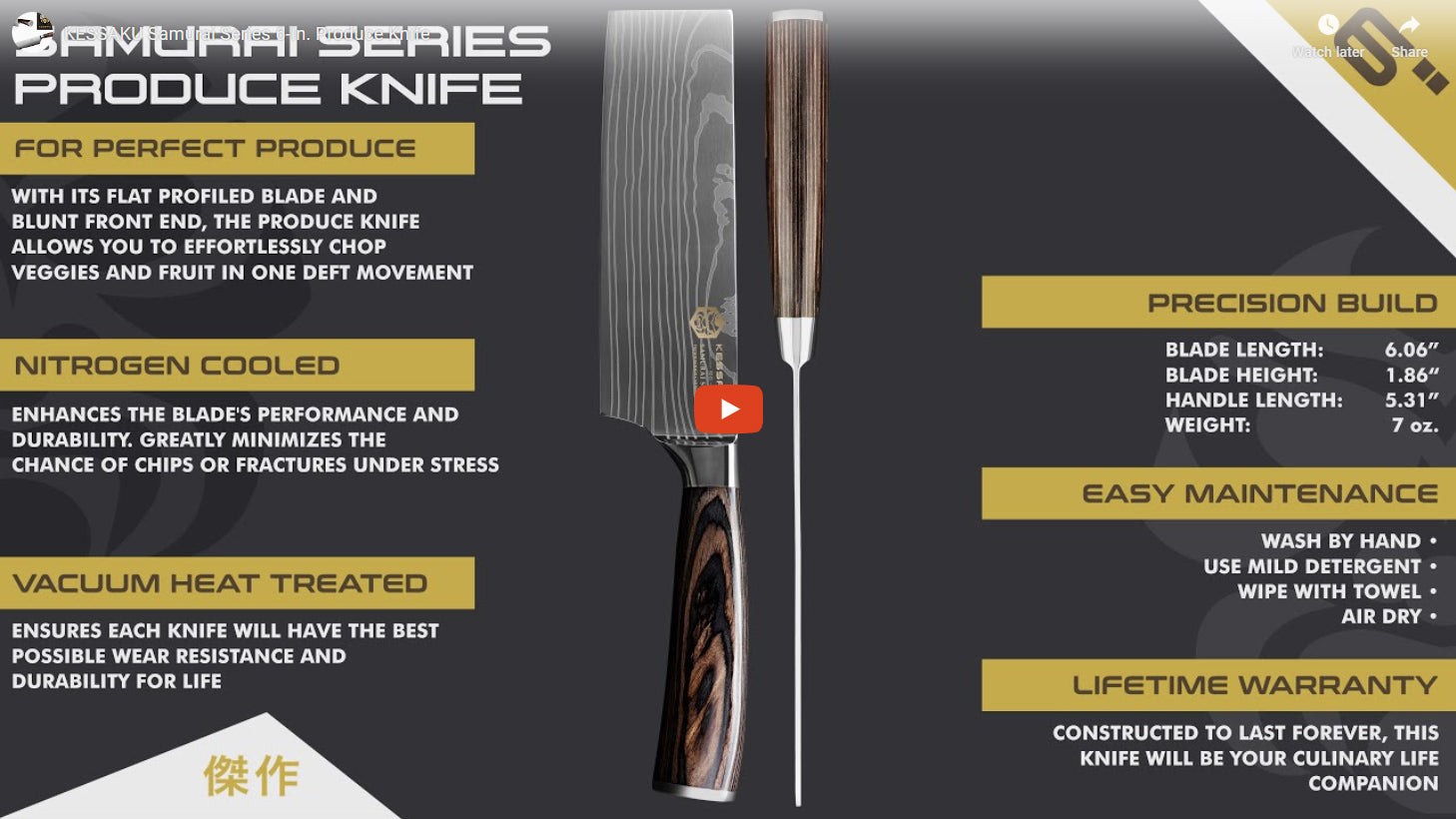 Samurai Produce Knife video overview