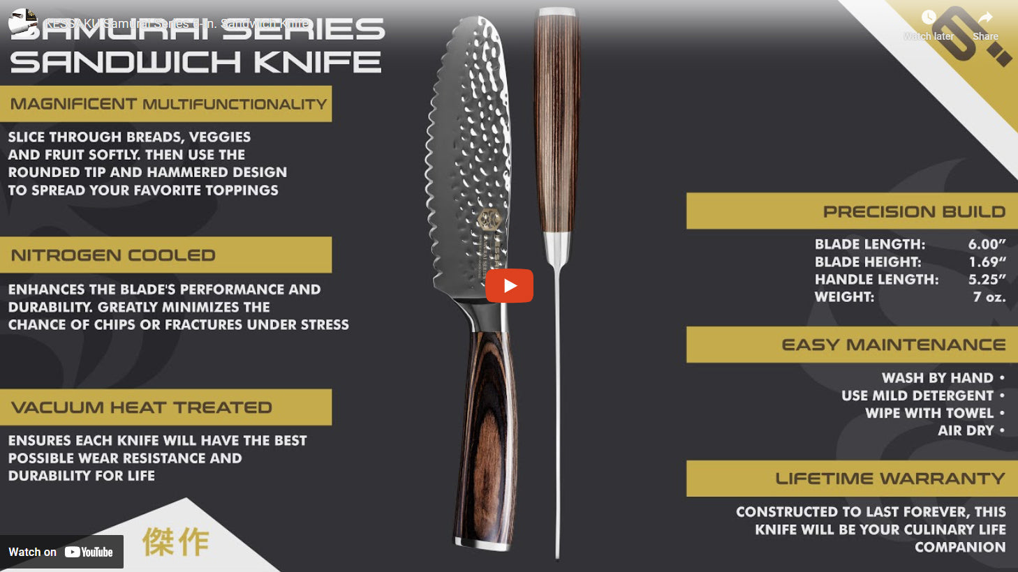 Samurai Sandwich Knife video overview