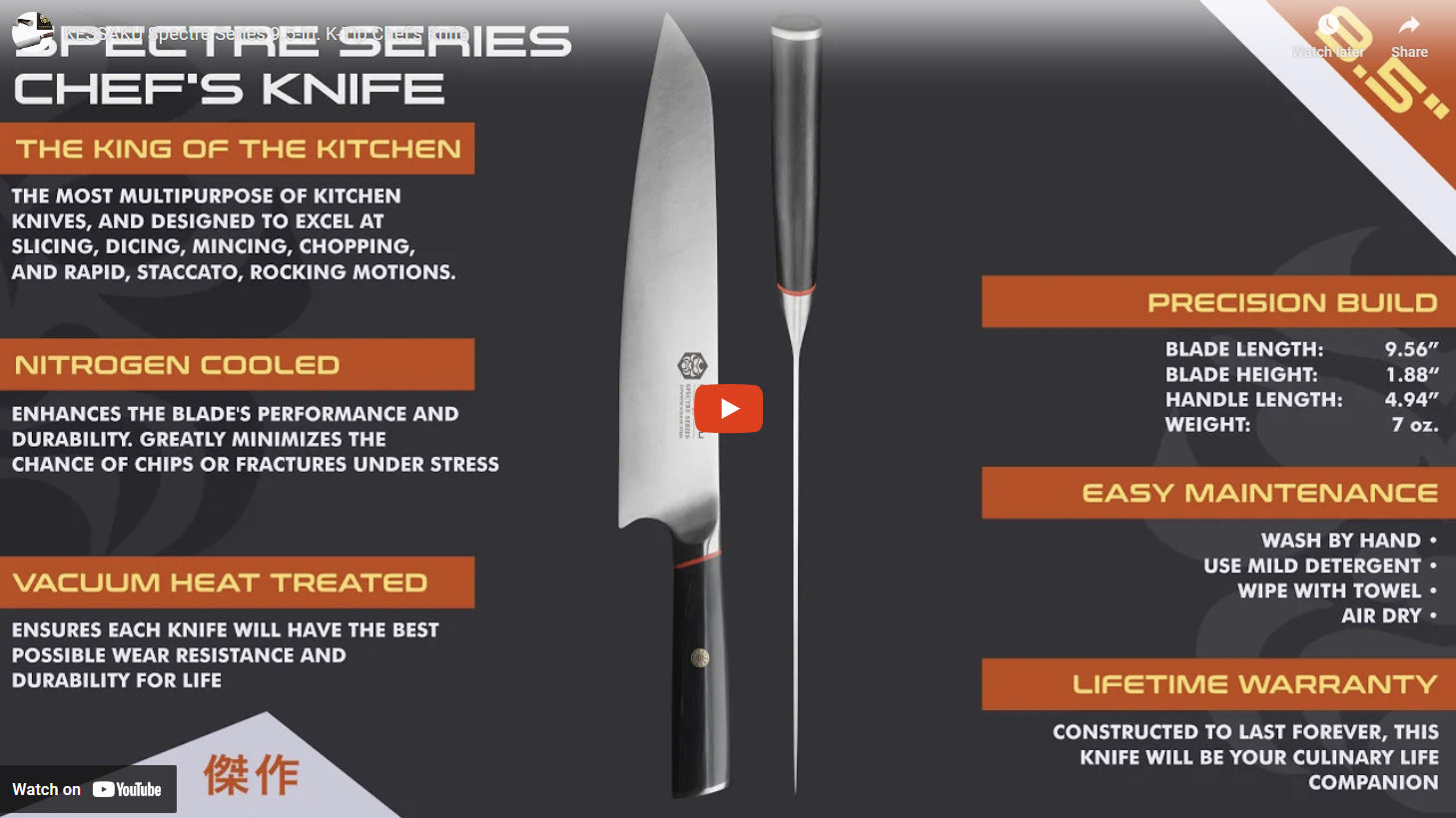 Spectre K Tip Chef's Knife video overview