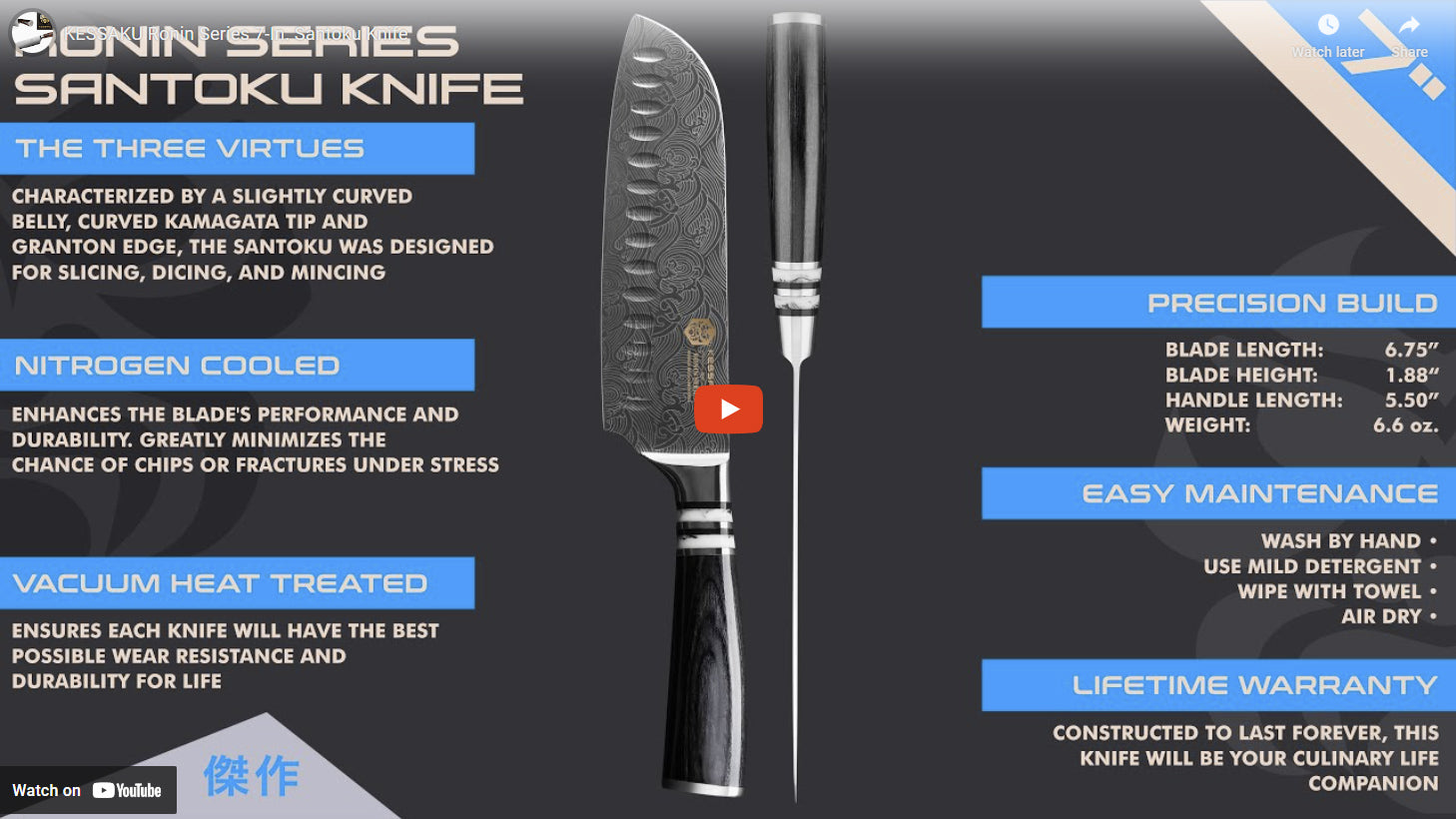 Ronin Santoku Knife video overview