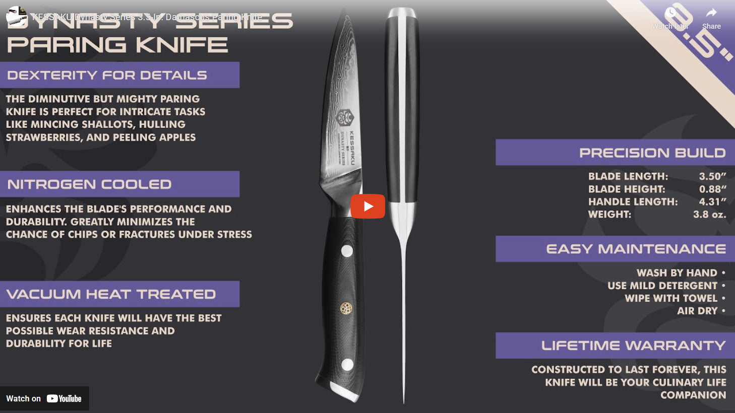 Dynasty Damascus Paring Knife video overview