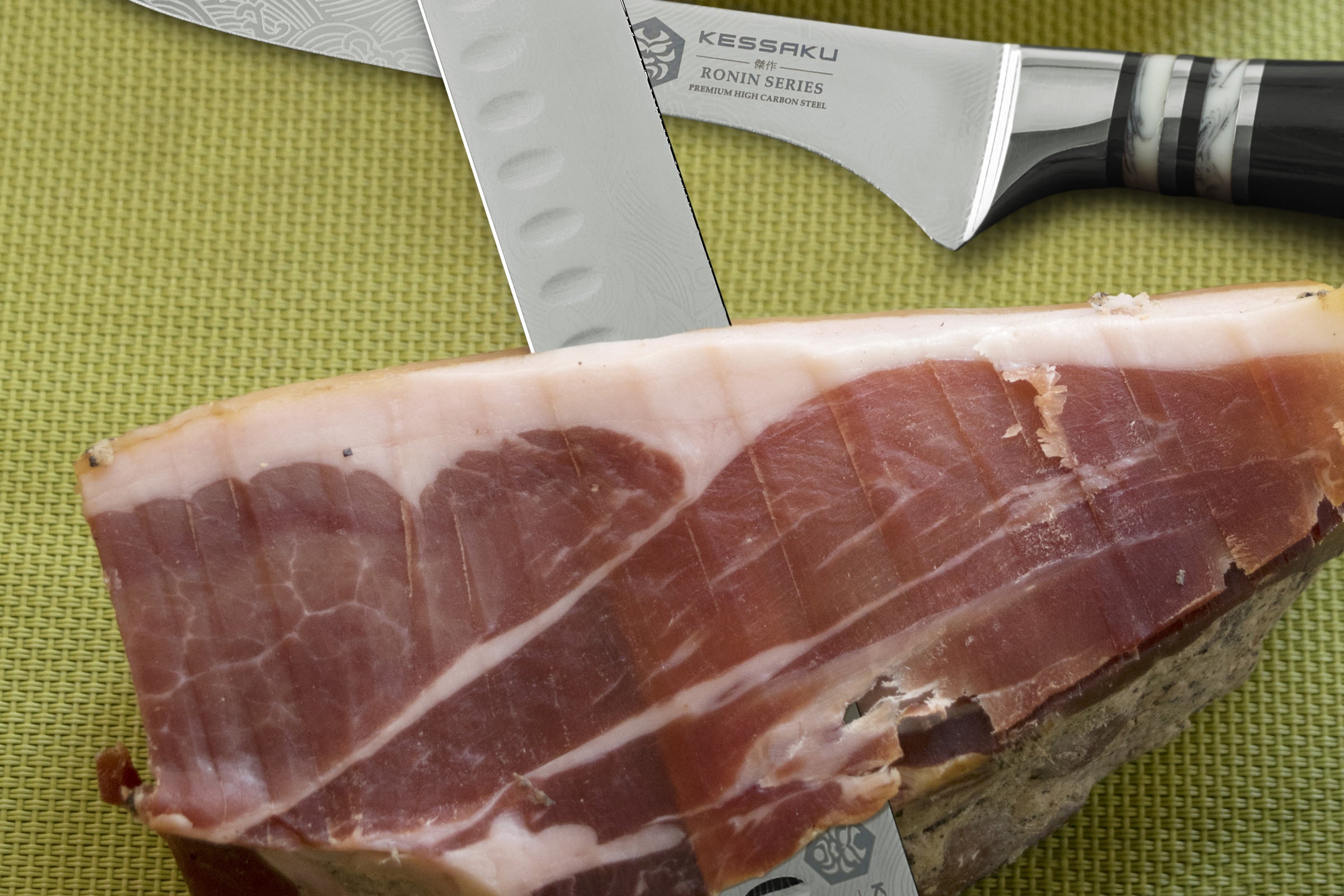 The Ronin Carving Knife used to slice Jamón