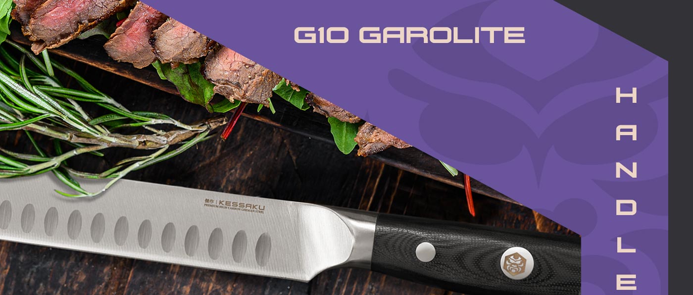 Kessaku Dynasty Series Knives are made with military-grade G10 handles.