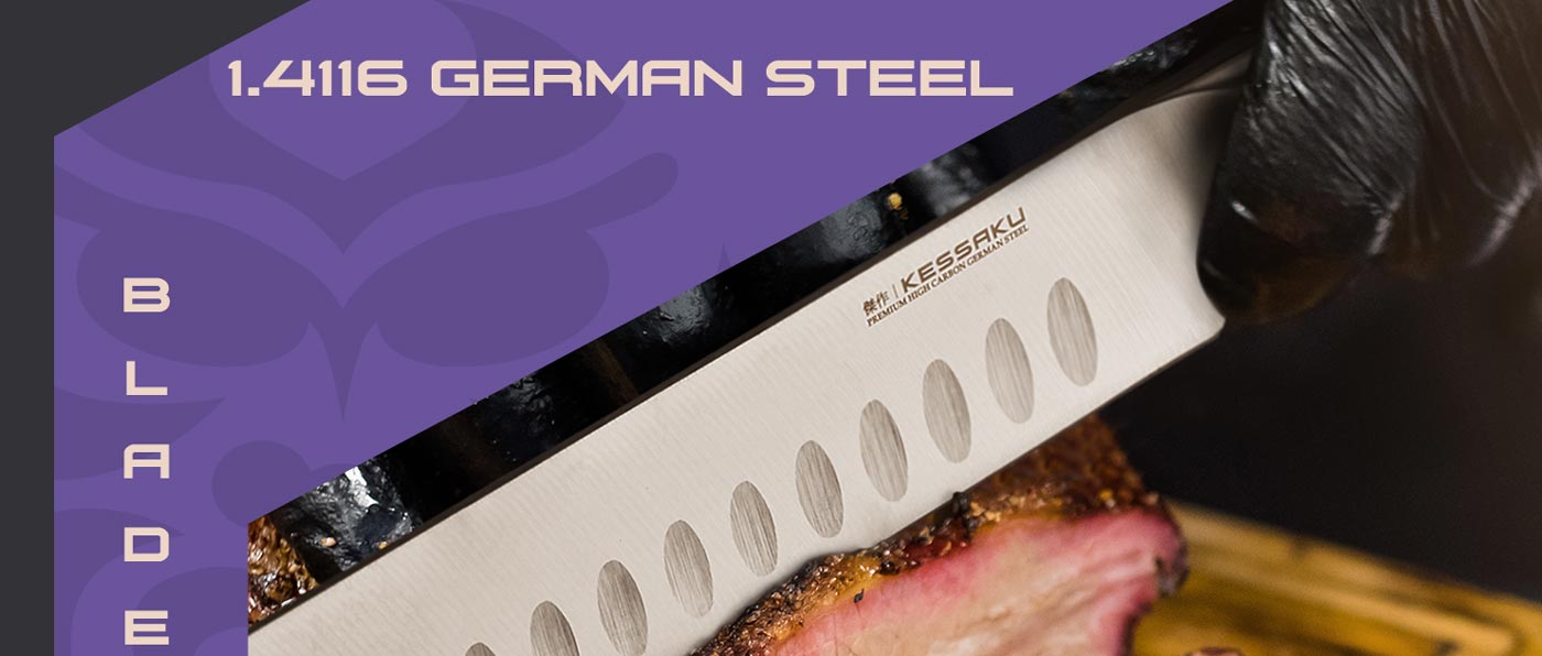 Kessaku Dynasty Series Knives are made with carbon stainless 1.4116 German steel.