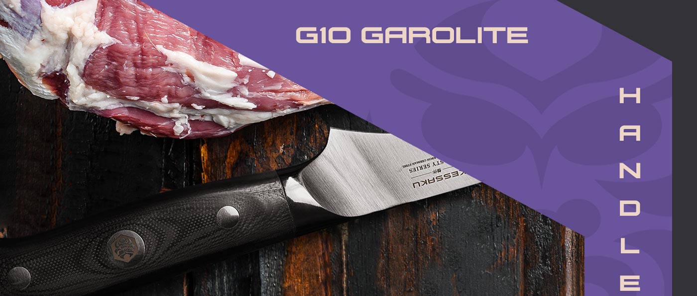 Kessaku Dynasty Series Knives are made with military-grade G10 handles.