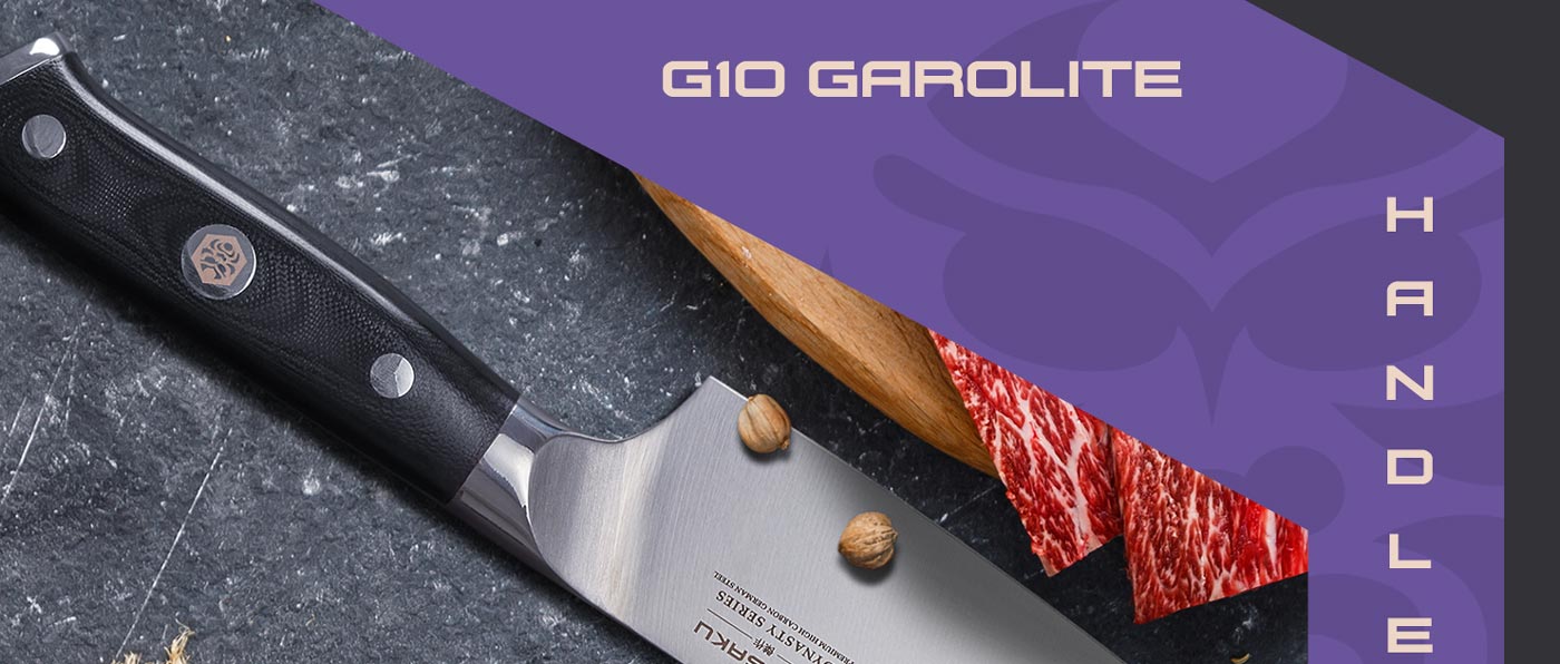 Kessaku Dynasty Series Knives are made with military-grade G10 handles.
