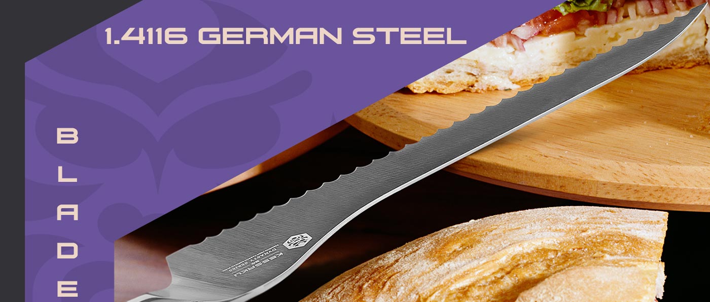 Kessaku Dynasty Series Knives are made with carbon stainless 1.4116 German steel.