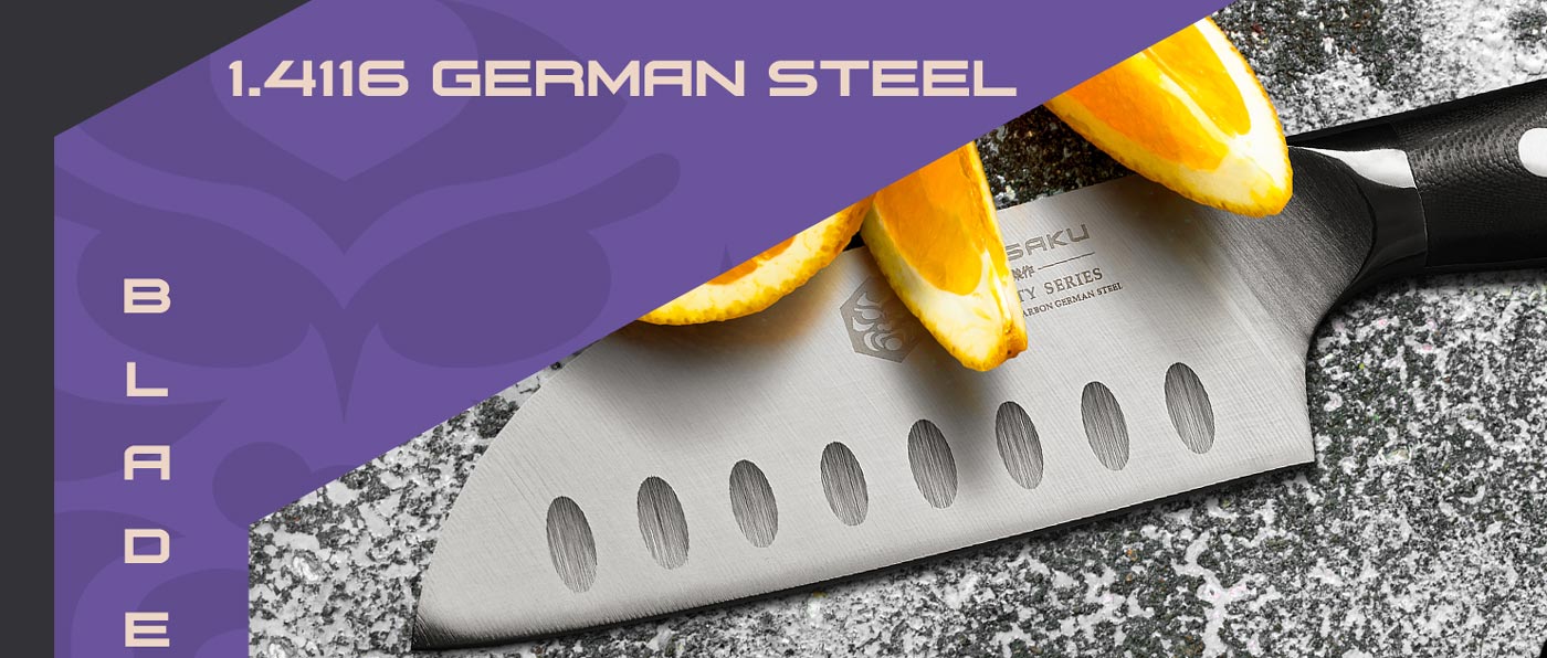 Kessaku Dynasty Series Knives are made with carbon stainless 1.4116 German steel.