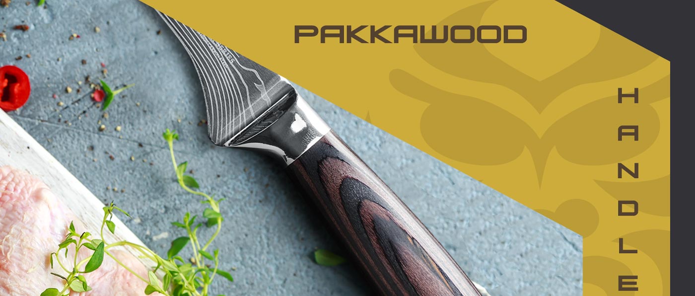 Kessaku Samurai Series Knives are made with durable, mirror-polished pakkawood handles.