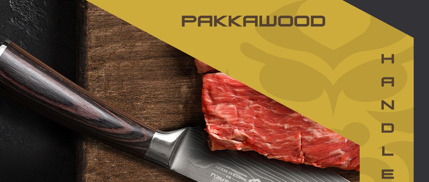 Kessaku Samurai Series Knives are made with durable, mirror-polished pakkawood handles.