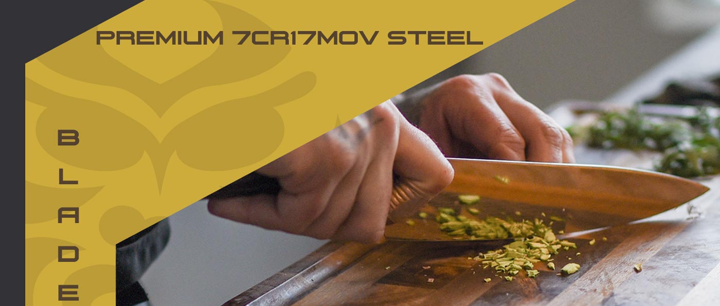 Kessaku Samurai Series Knives are made with premium 7Cr17MoV high carbon stainless steel.