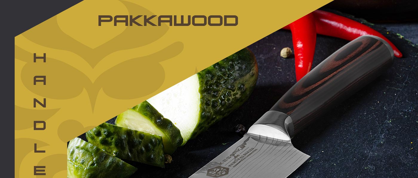 Kessaku Samurai Series Knives are made with durable, mirror-polished pakkawood handles.