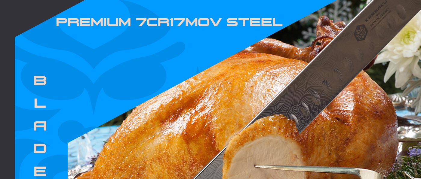 Kessaku Ronin Series Knives are made with 7Cr17MoV steel.