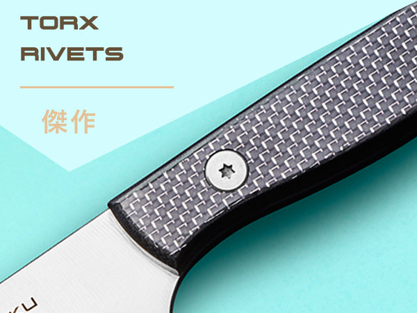 Senshi Series knives are constructed with dual torx rivetted handles.