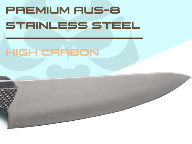 Senshi Series knives feature high carbon AUS-8 Japanese steel.