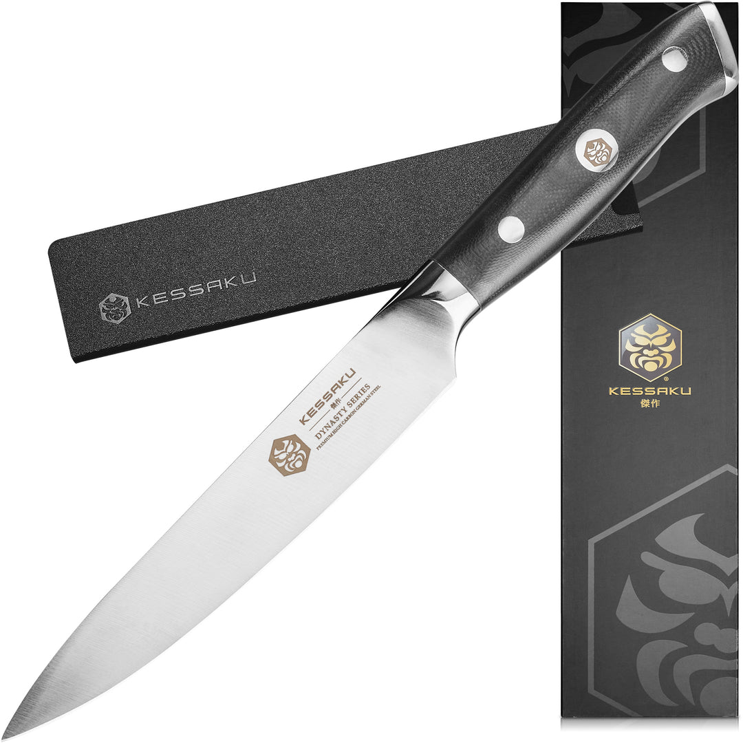 The Kessaku Dynasty Utility Knife with Knife Sheath and Gift Box - Main