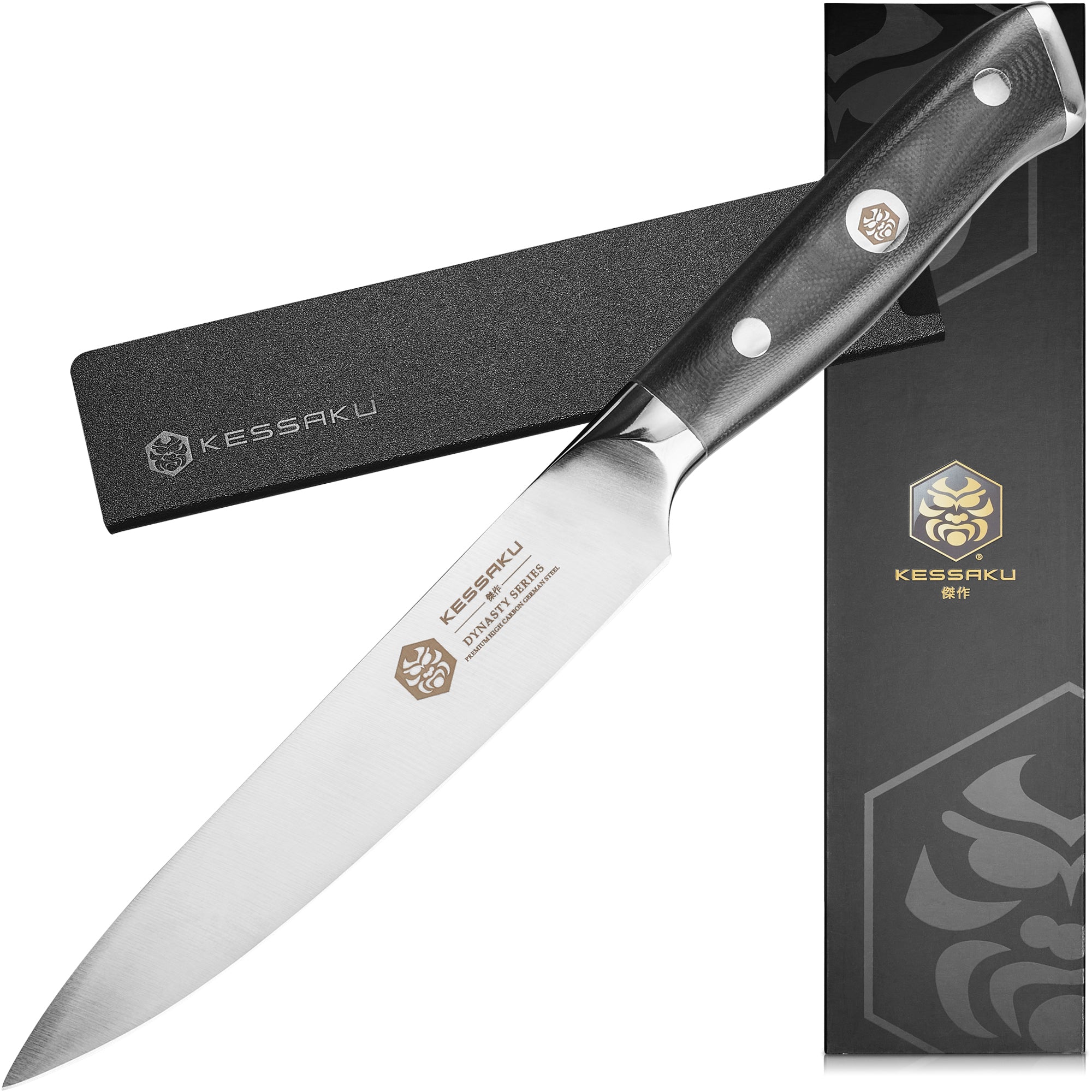 The Kessaku Dynasty Utility Knife with Knife Sheath and Gift Box - Main