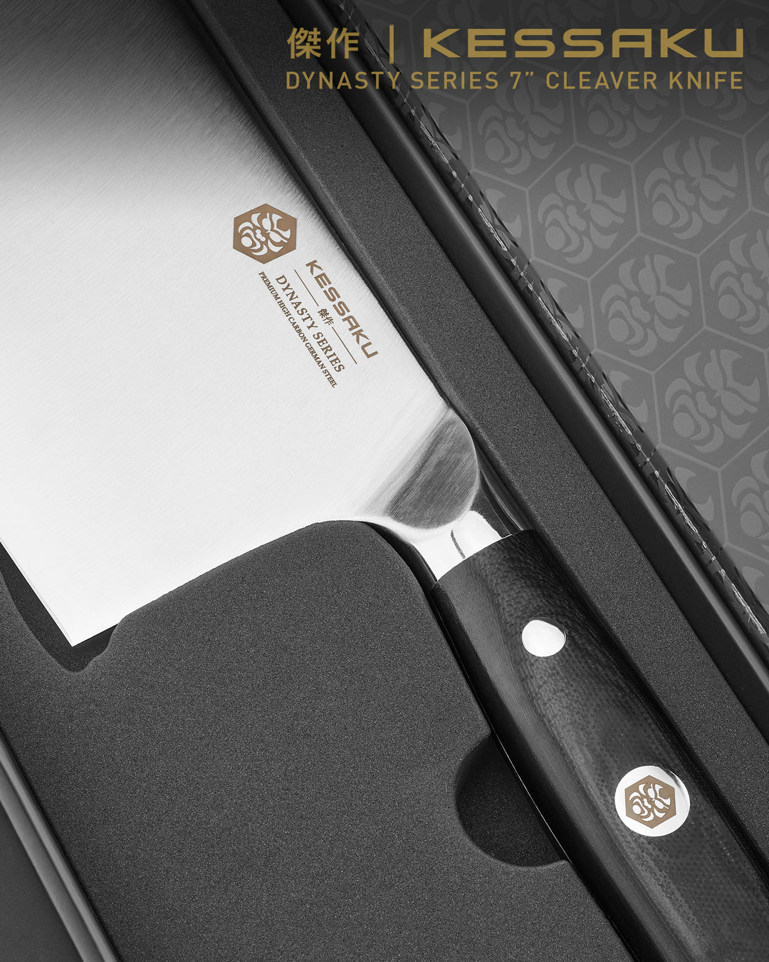 The Dynasty Cleaver in its premium gift box