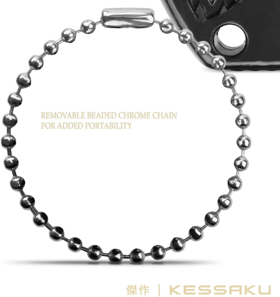 Removable beaded chrome chain for added portability